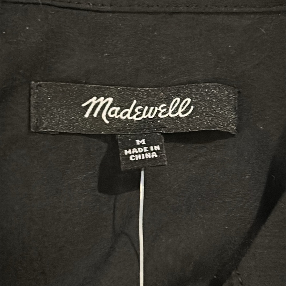 NWT Madewell Belted Mini Shirtdress in Black size medium - Picture 4 of 15